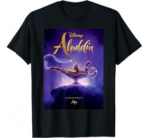 Disney Aladdin Poster Logo Genie Lamp Graphic T-Shirt T-Shirt